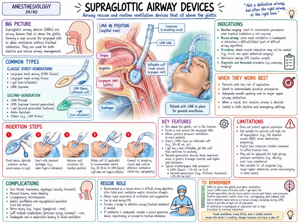 Supraglottic Airway Devices โ Airway rescue and routine ventilation devices