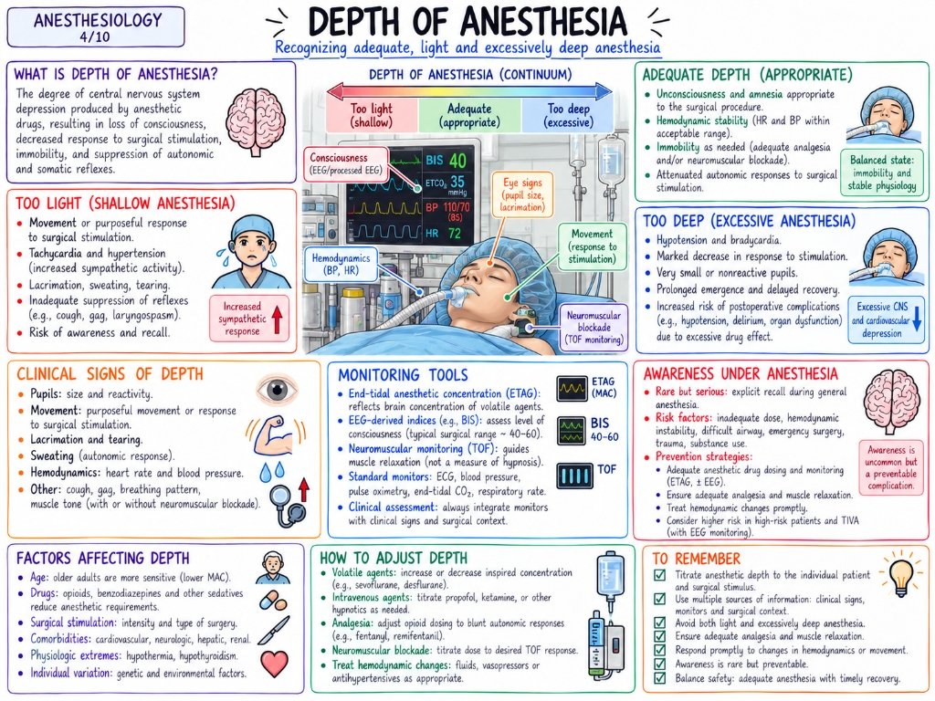Depth of Anesthesia โ Recognizing adequate, light and excessively deep anesthesia