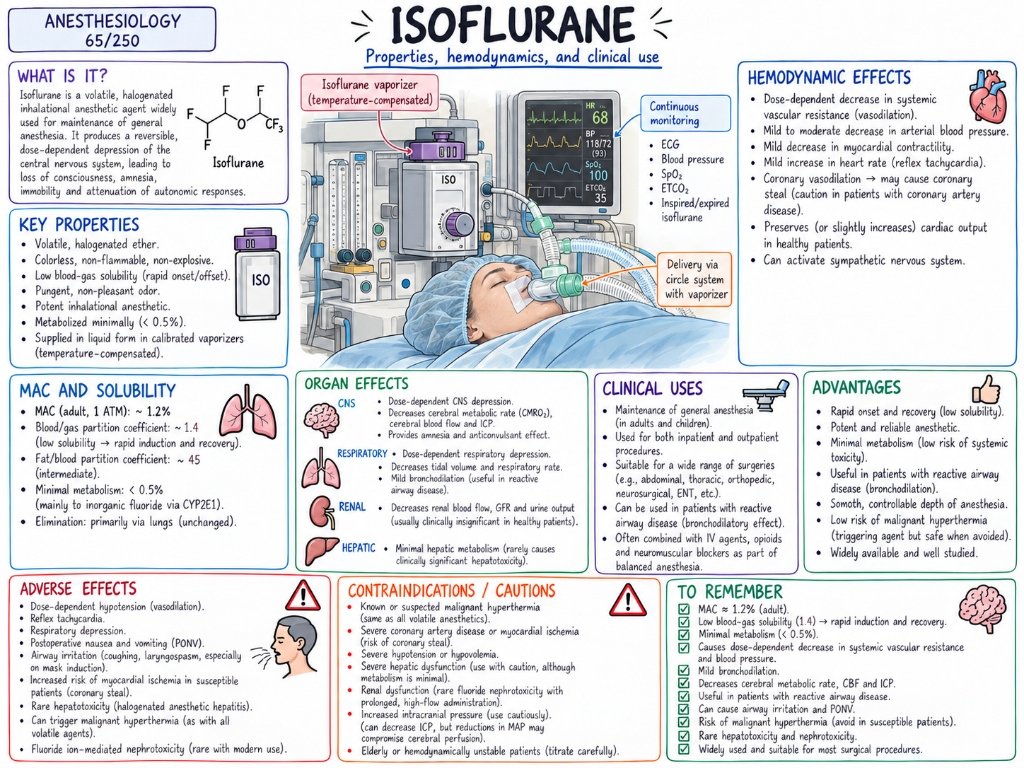 Isoflurane โ Properties, hemodynamics, and clinical use