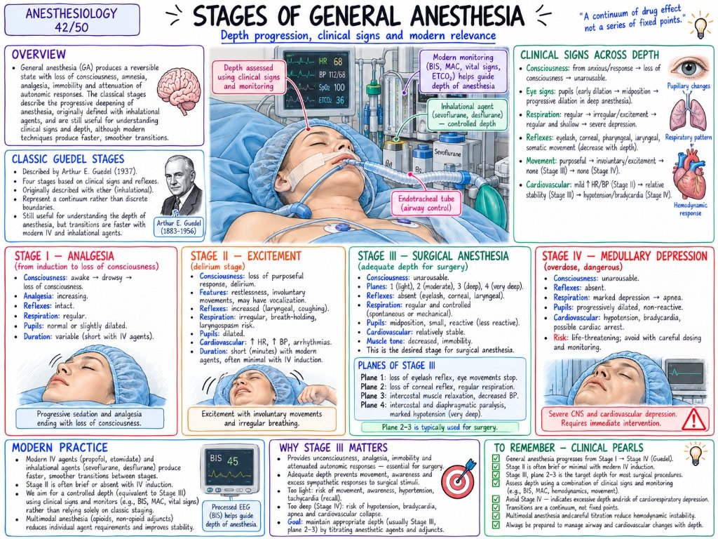 Stages of General Anesthesia โ Depth progression, clinical signs and modern relevance