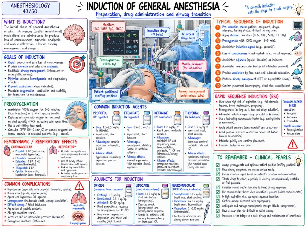 Induction of General Anesthesia โ Preparation, drug administration and airway transition